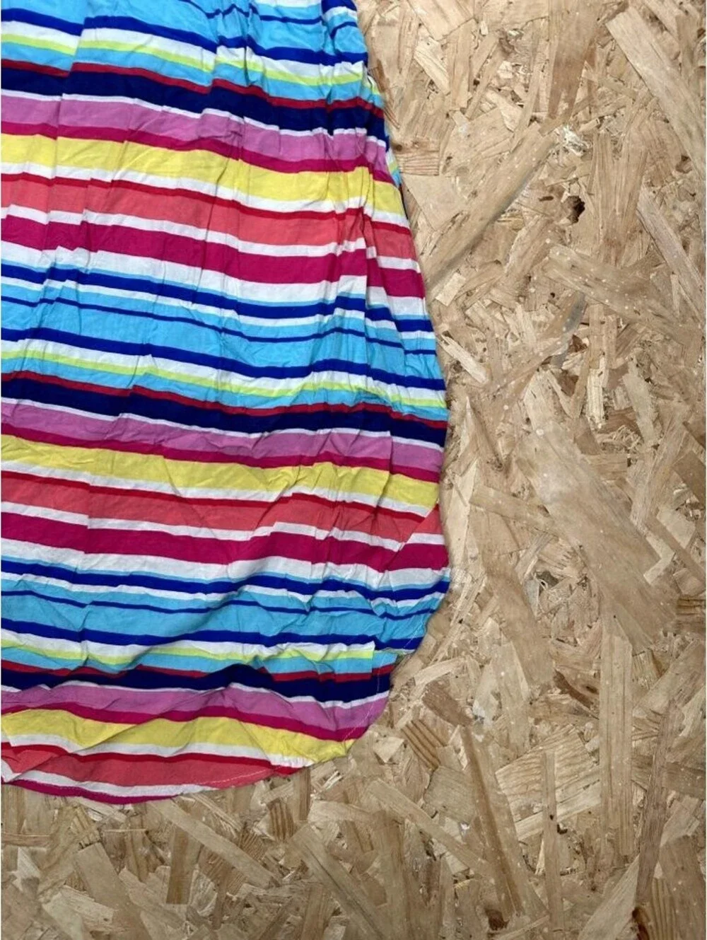 The Childrens Place Girls Dress Size 14 Multicolor Striped High Low Lace Accent